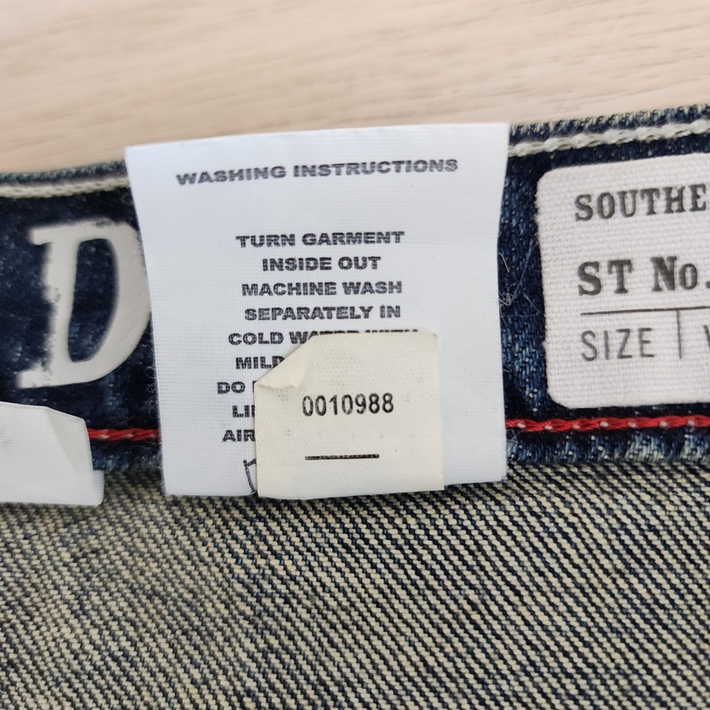 Southern Thread Denim Mini‎ Skirt Blue Distressed Womens Size 26 Western Cowgirl - Picture 10 of 16